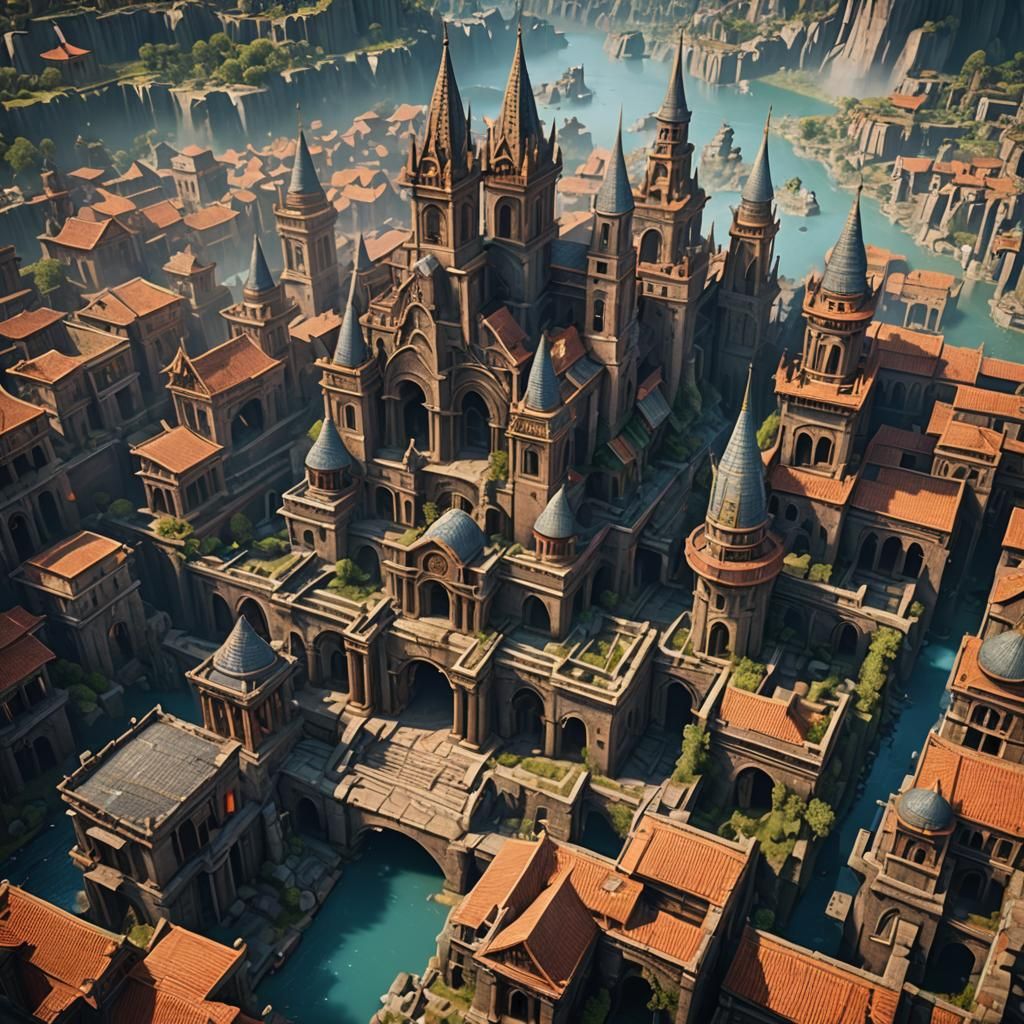 Fantastical Ancient City Concept Art