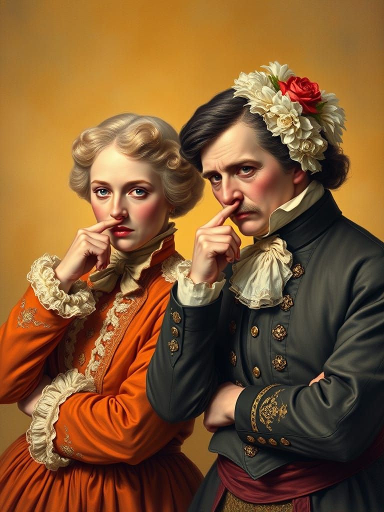 Two Elegant Figures Reject the Mundane in a Whimsical 19th-C...