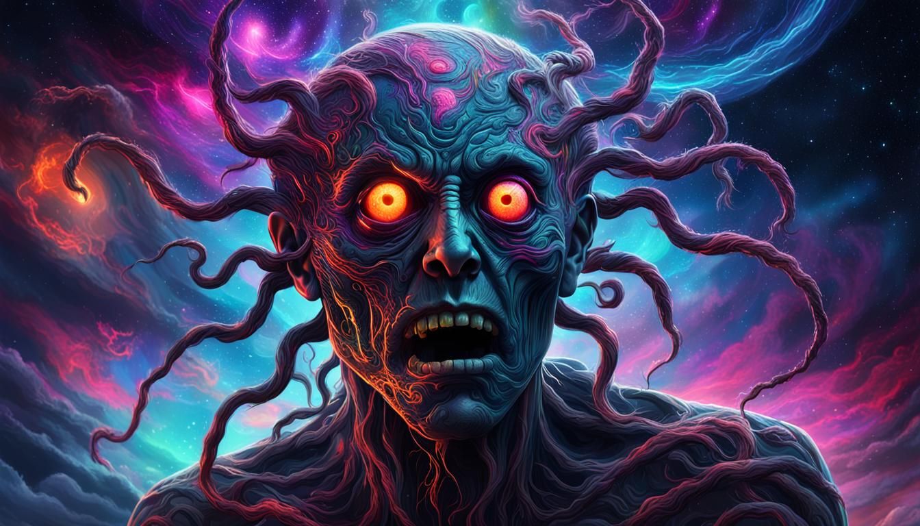 Cosmic Horror Personifying Social Anxiety in Digital Art