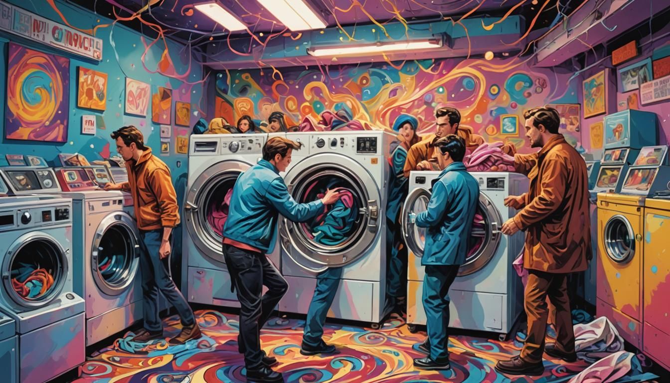 Cinema Viewers Watch Laundry: Comic Book Art