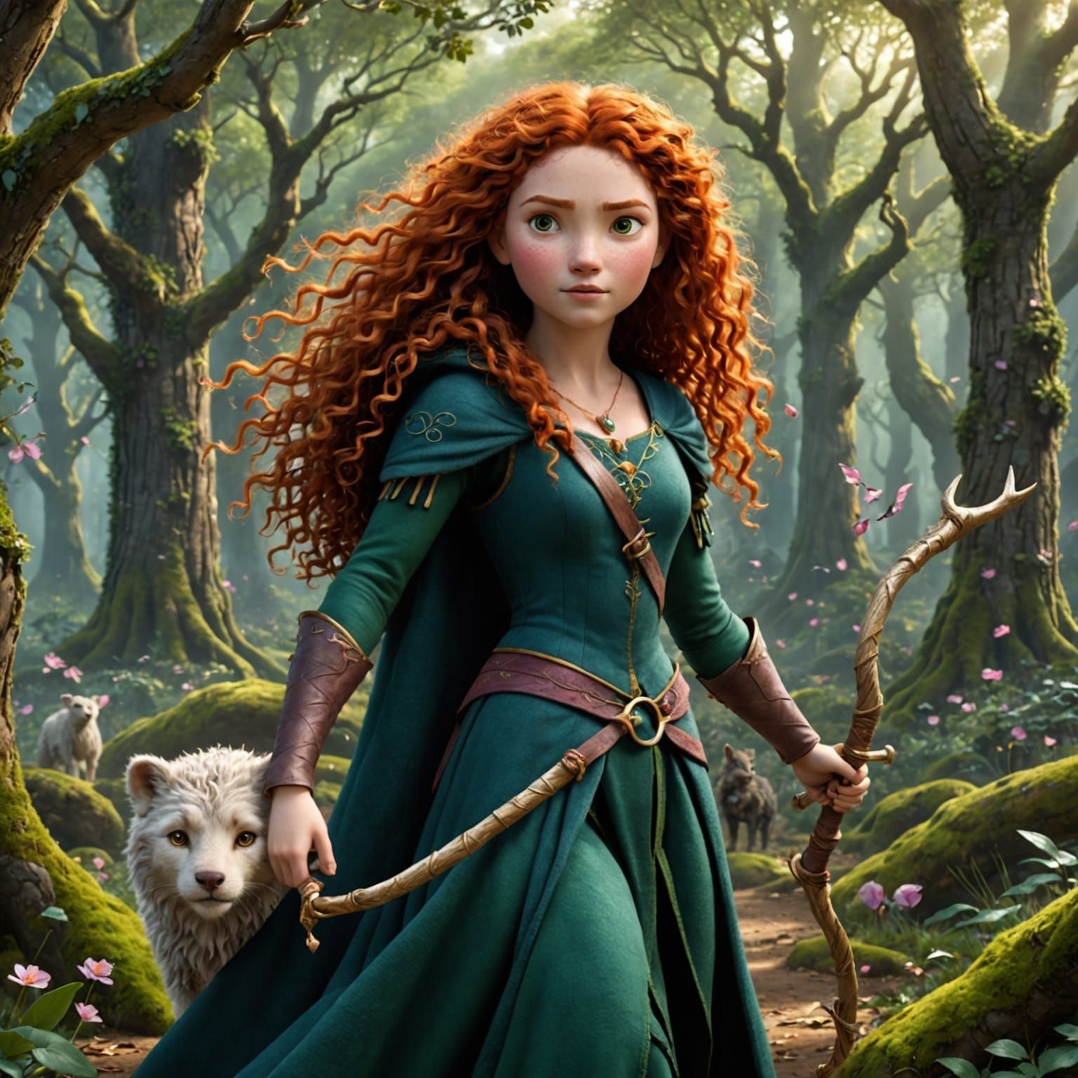 Mythical Creature in a Forest Setting as Cinematic Photograp...