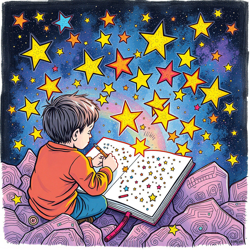 Psychedelic Star Doodle World Comes to Life