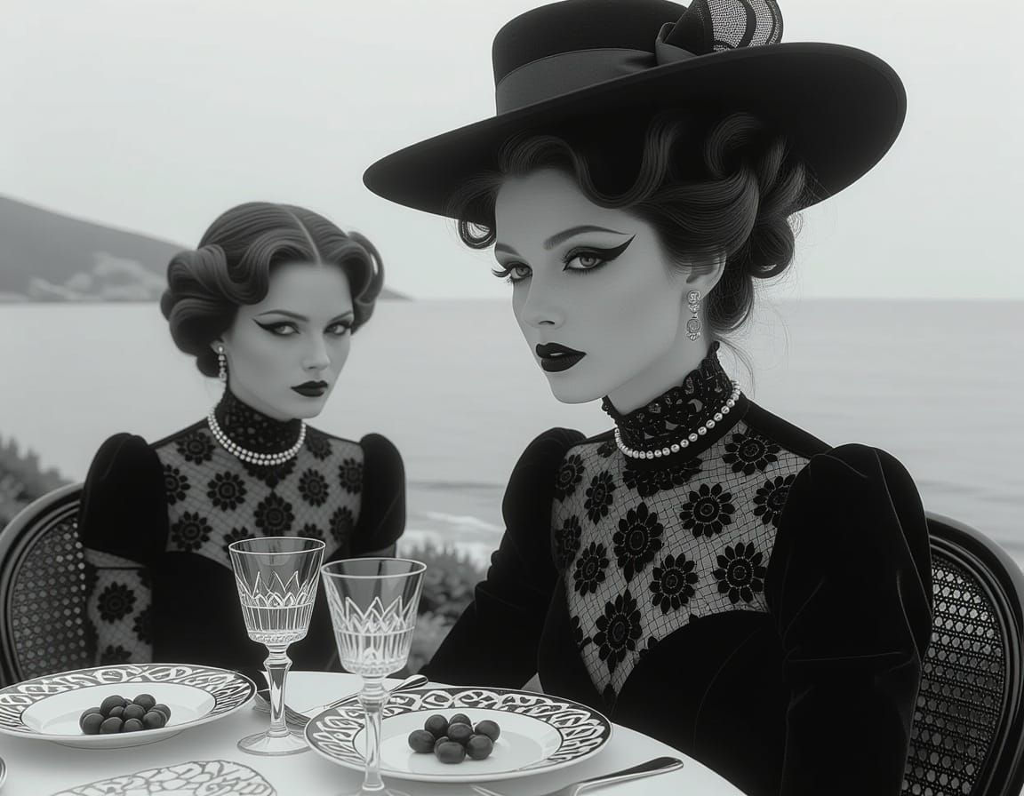 Surreal Birthday Party with Tenebrous Figures