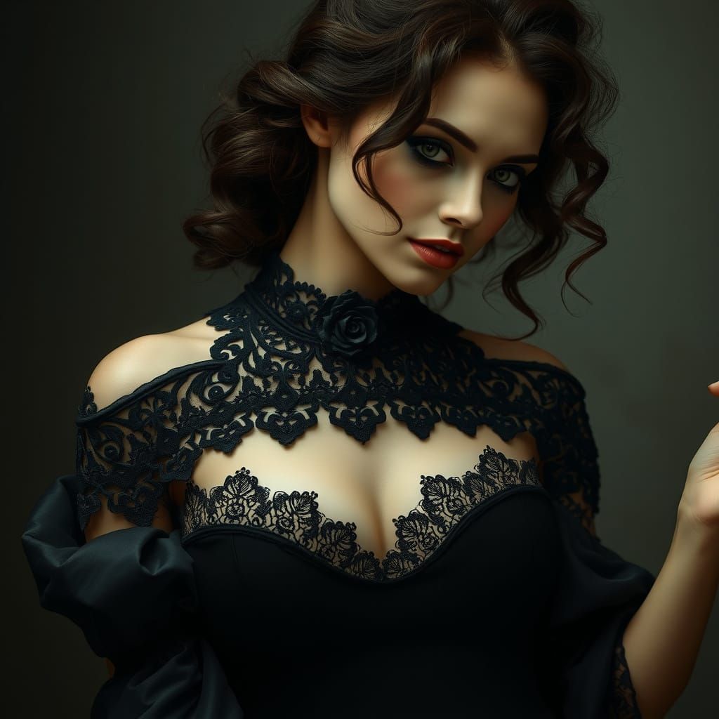 Gothic Elegance in Mysterious Darkness