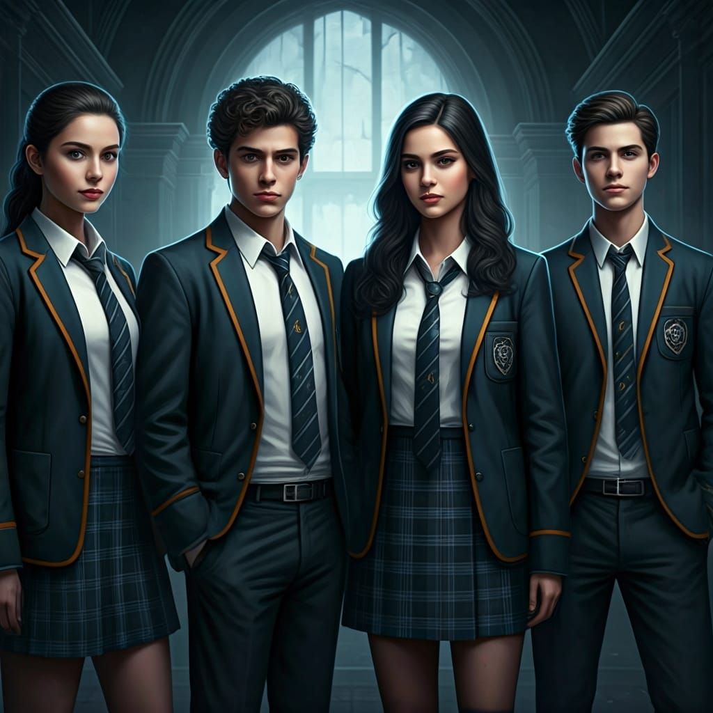 Gotham Elite School Uniforms in Dramatic Cinematic Style