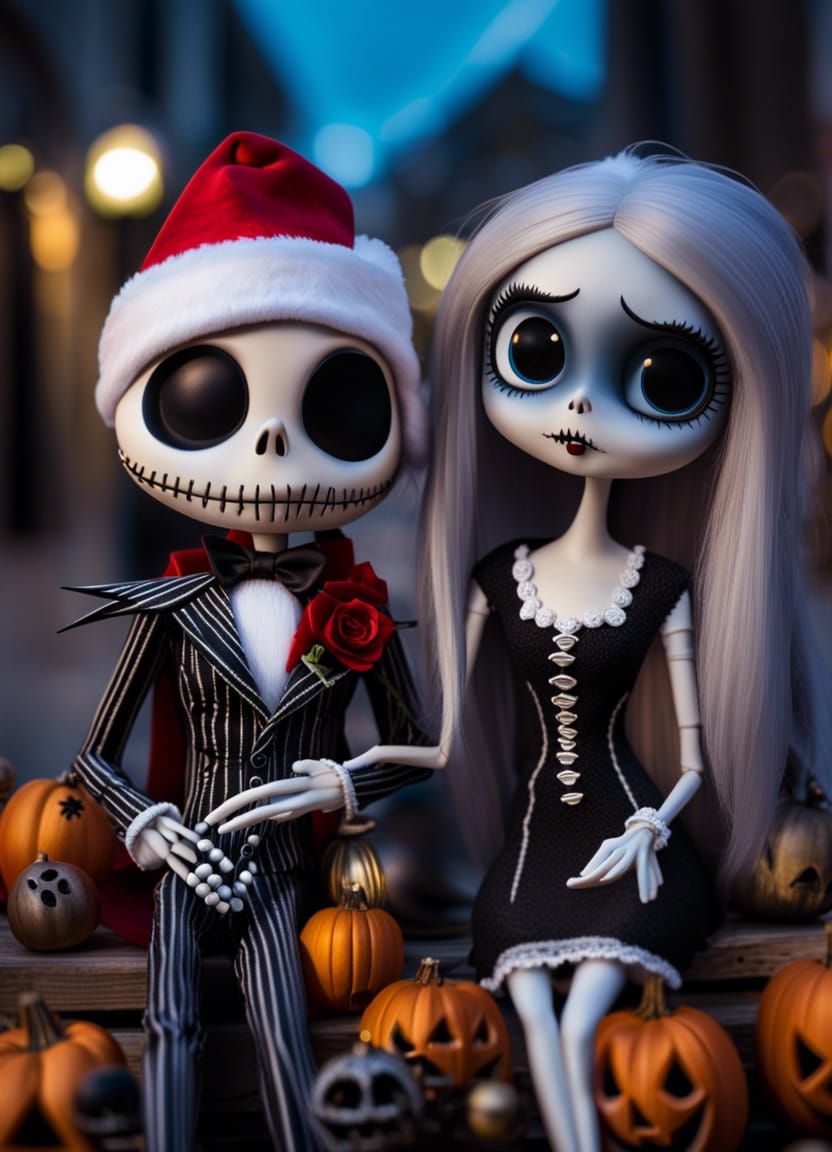 Jack Skellington and Sally in Halloween Town
