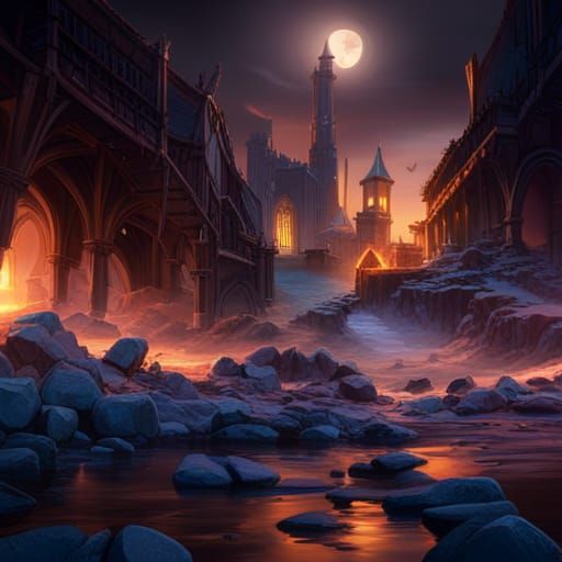 Ancient Ghosts' Tears: Dark Fantasy Concept Art