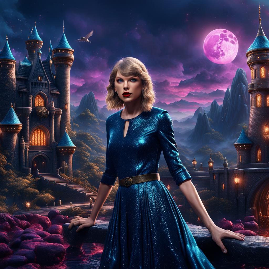 Taylor Swift: Detailed Matte Painting in Deep Color