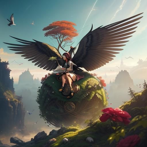 Goddess Gaia Emerges from Miniature Landscapes