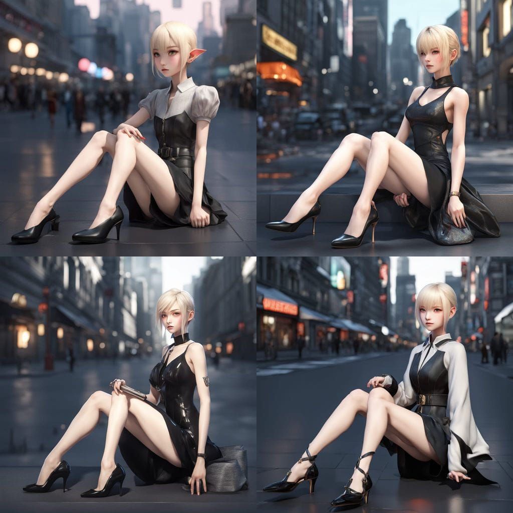 Feminine Elf in Anime Style