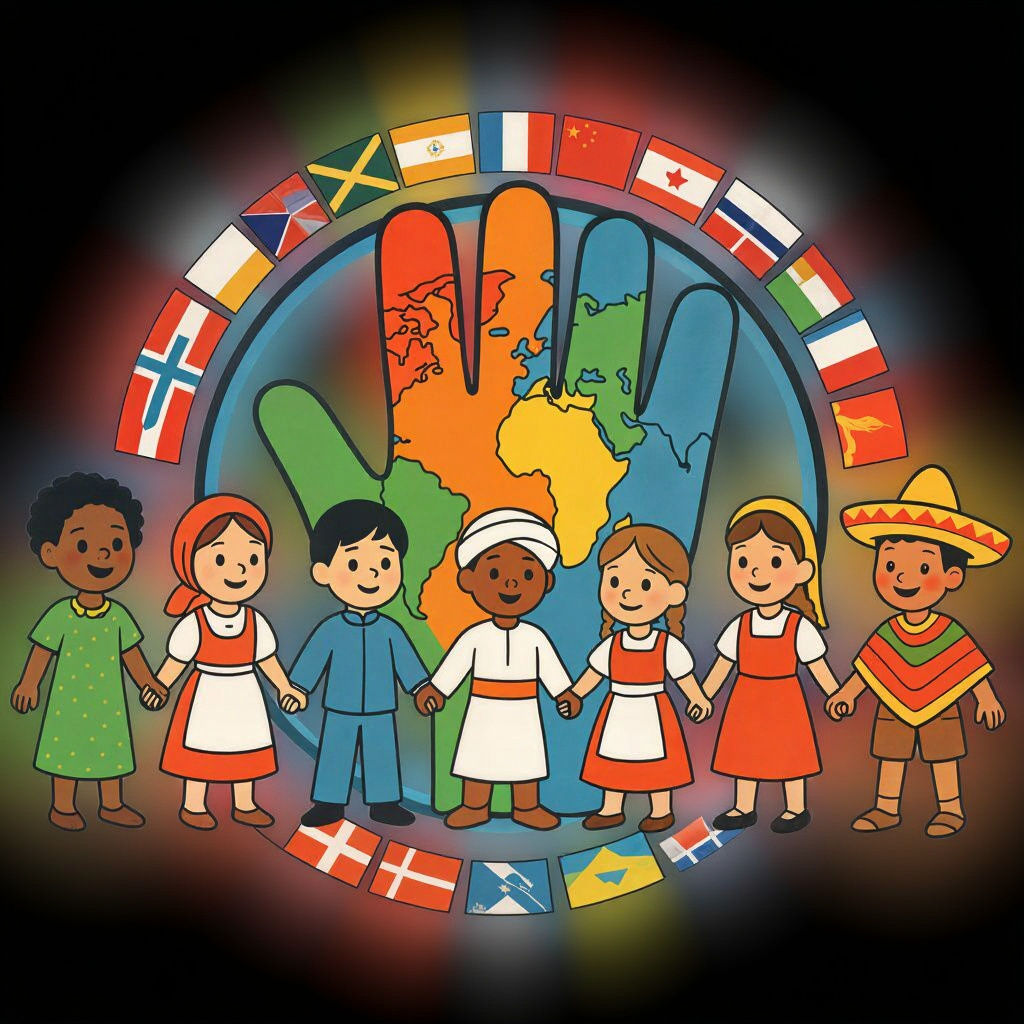 Global Youth Unity Seal with Flags
