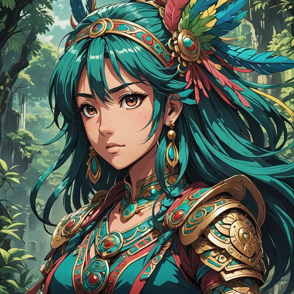 Xochiquetzal Manga Art in Cel-Shaded Style