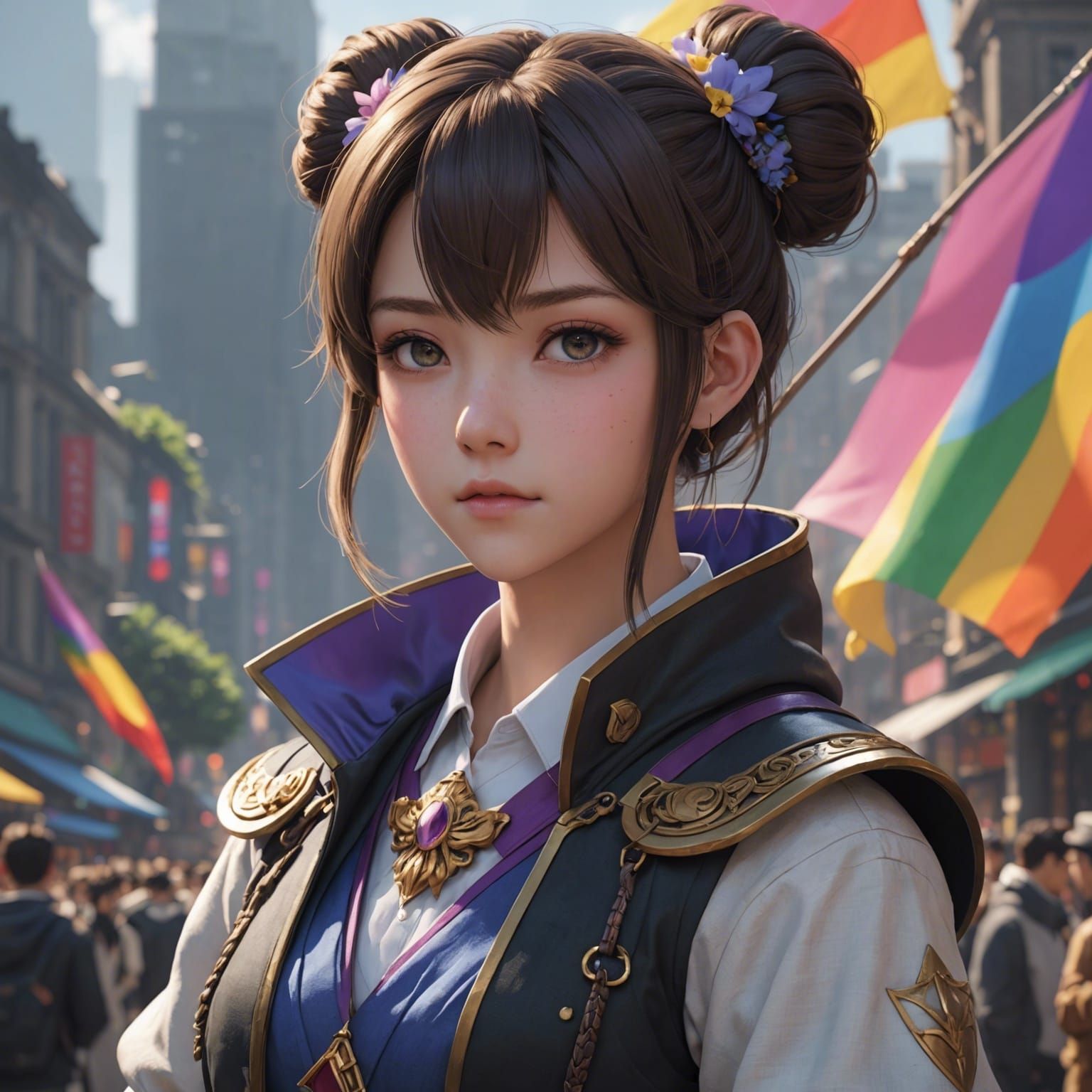 Detailed 3D Anime Pan Pride Concept Art