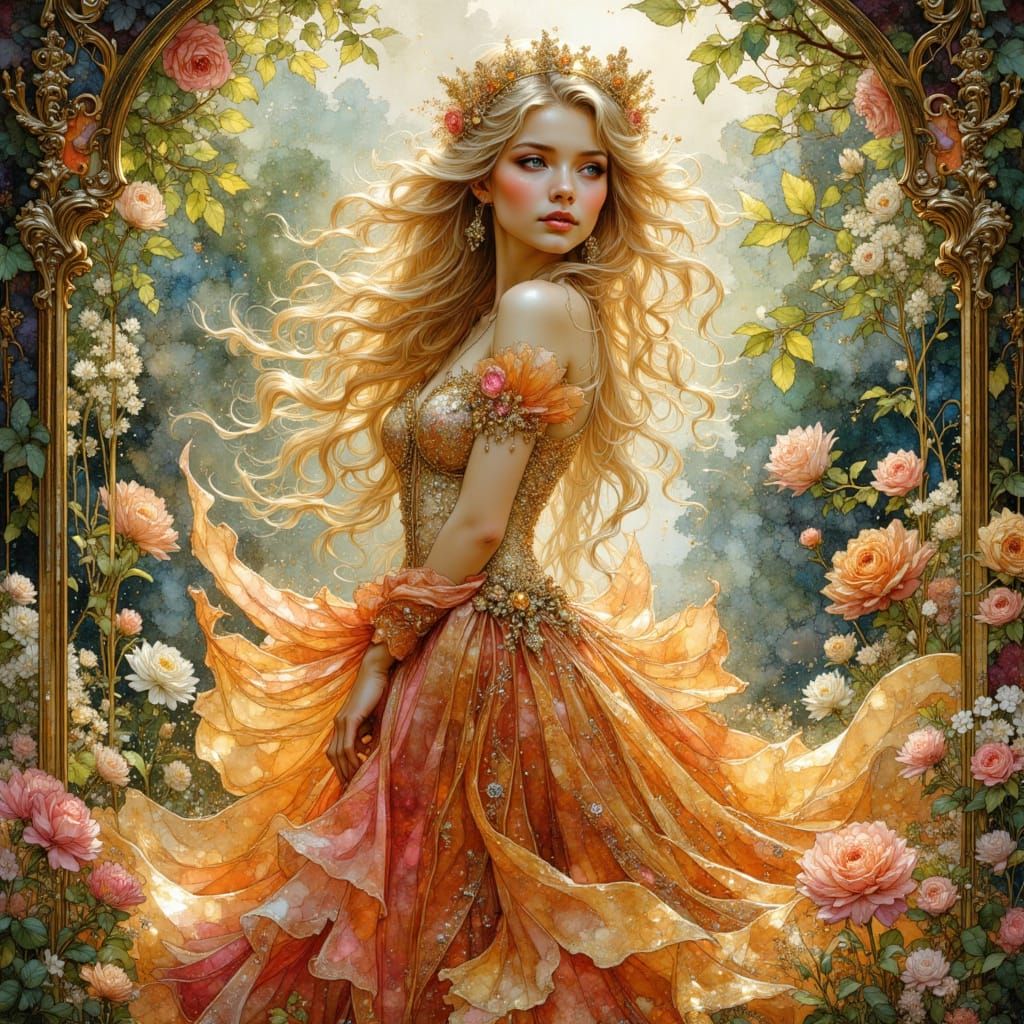 Fairytale Princess in Art Nouveau Style