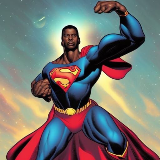 Black Superman in Space: Comic Book Art