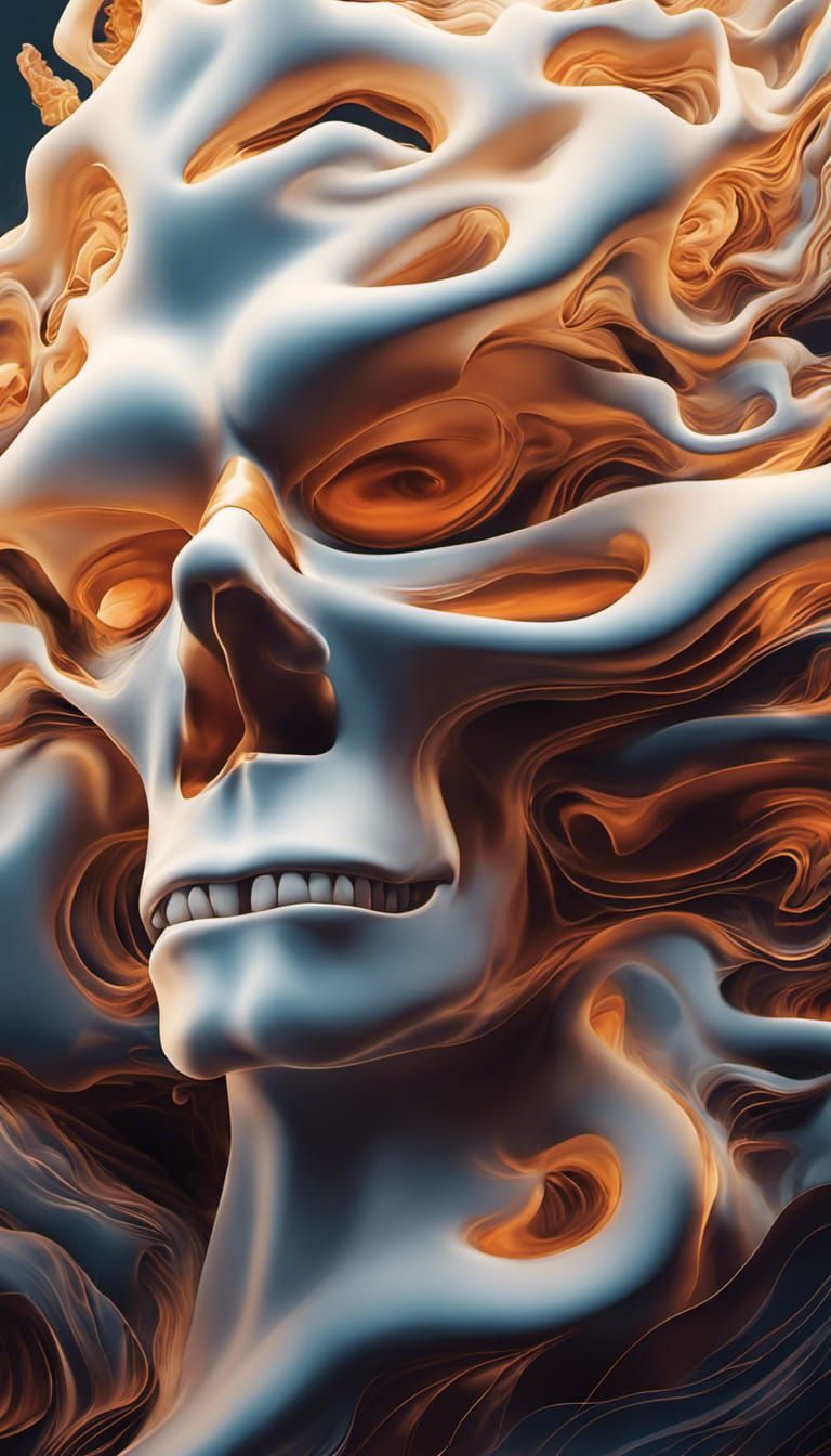 Mermaid volcanic eruption of liquid gold and rose gold