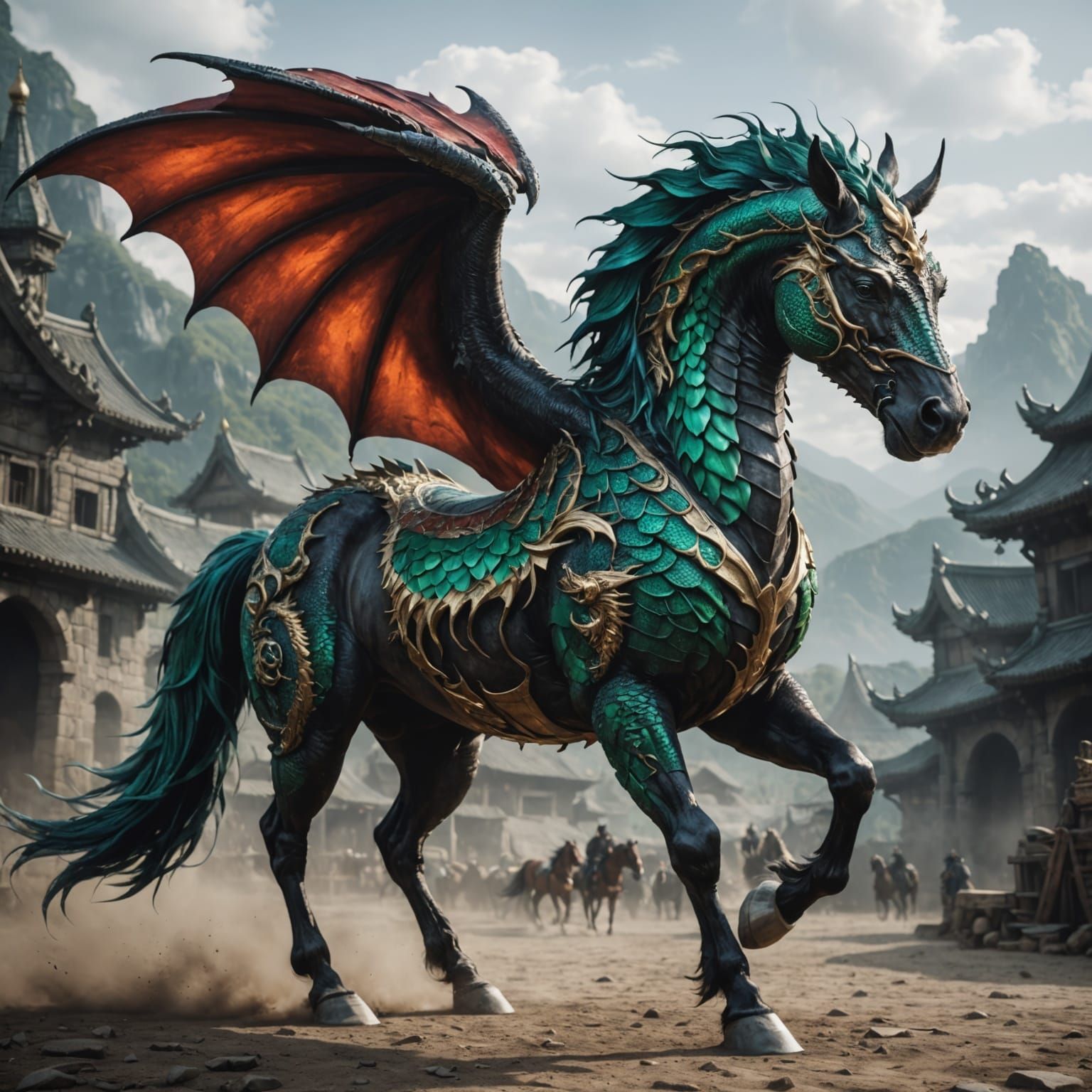 Mythical Dragon Horse Hybrid