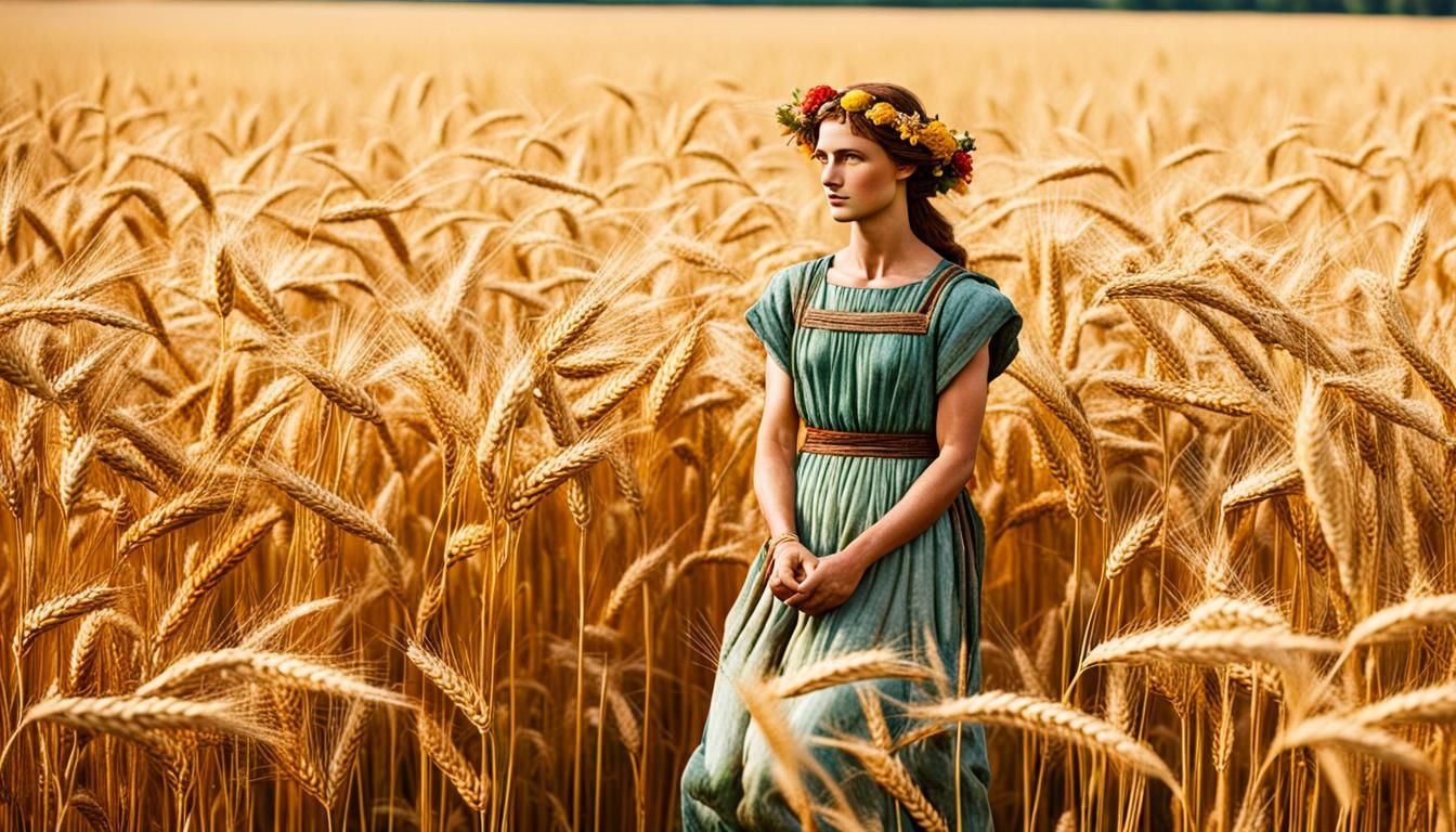 Demeter in a Golden Wheat Field