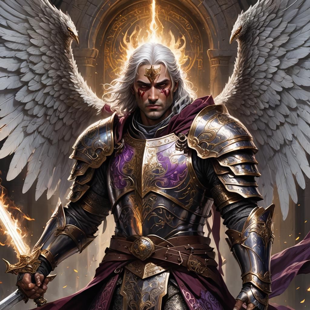 Aasimar Paladin Unleashing Radiant Light in Battle