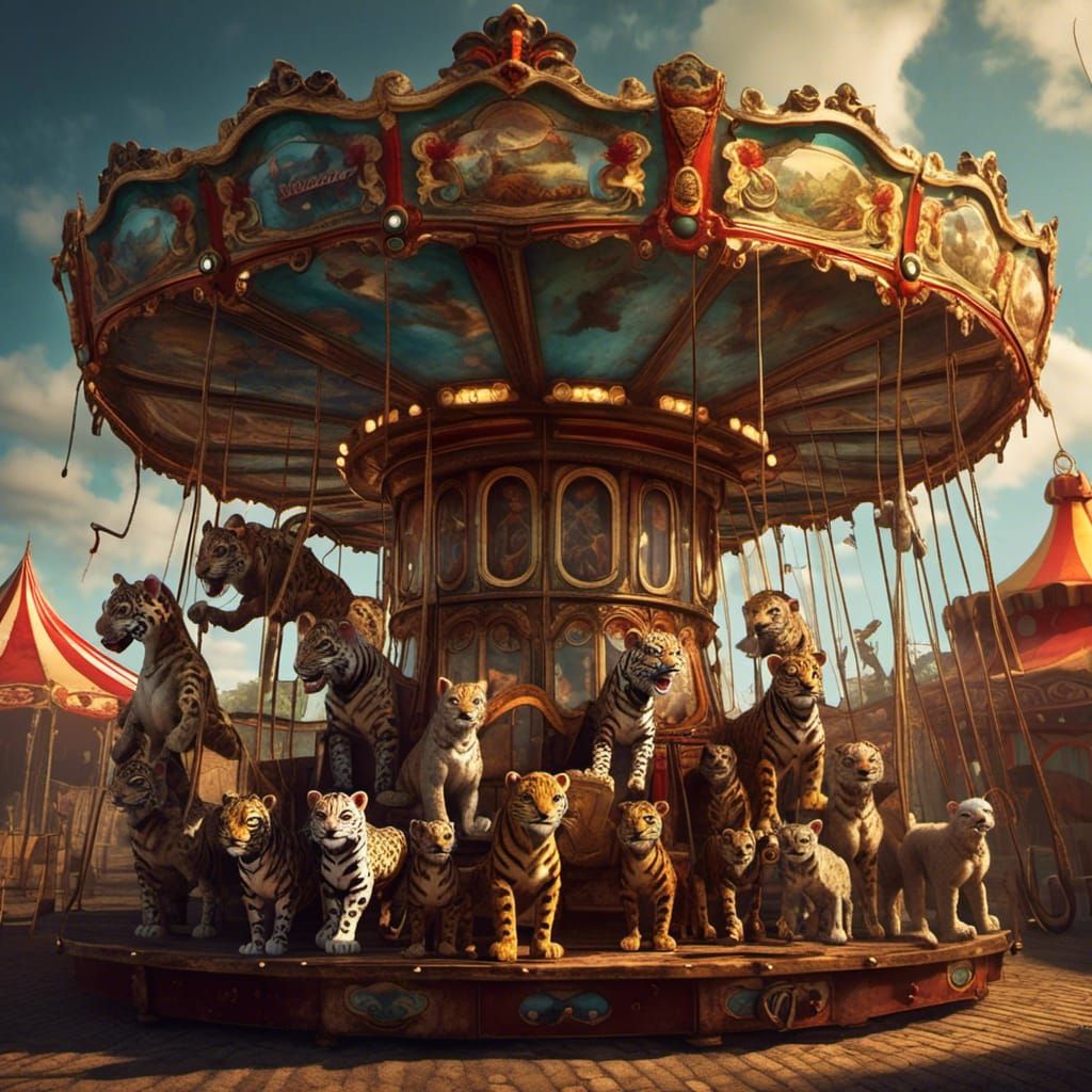 Leopard and Retired Carousel: Magic Realism