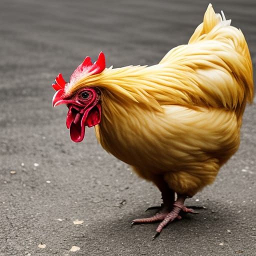 Psycho Chicken Bites the Dust: A Cartoon Scene