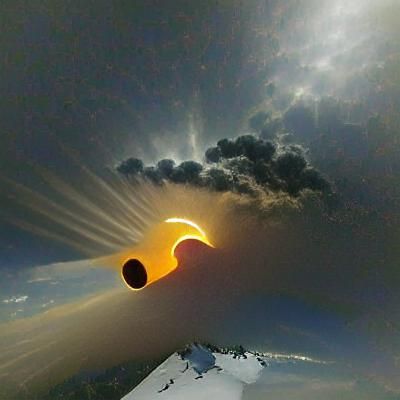 Dramatic Solar Eclipse with Fiery Corona