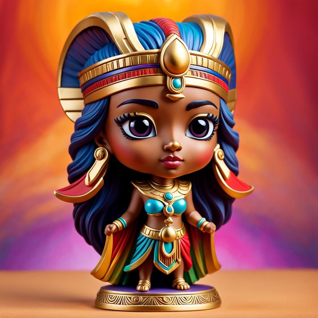 Goddess Hathor Bobblehead Figurine, Hyperrealistic Splash Ar...