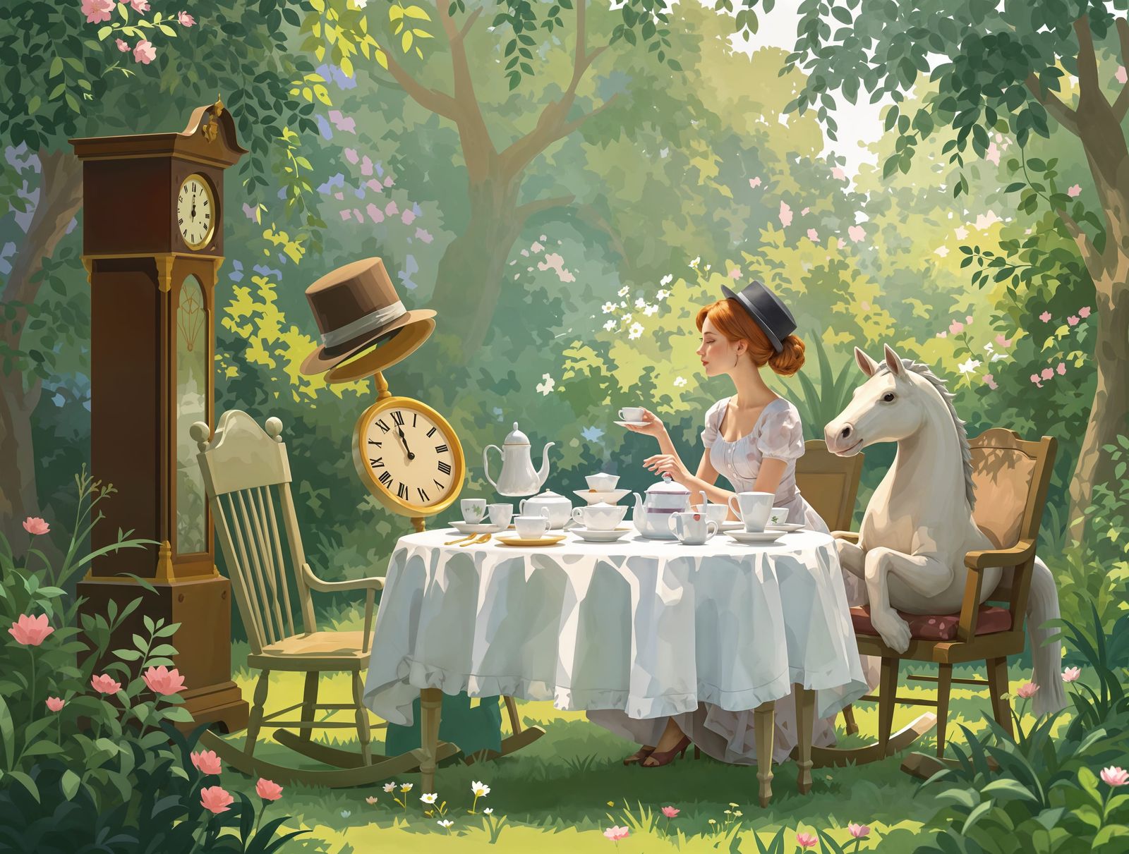 Whimsical Afternoon Tea Gathering in a Forgotten Garden