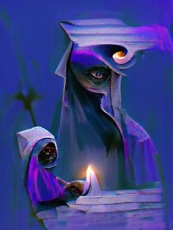 Mysterious Cultist in Moonlight Ritual