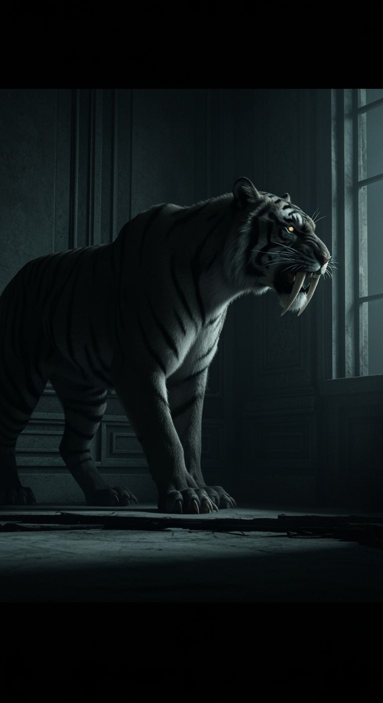 Sabre-Tooth Tiger in Nosferatu-esque Style