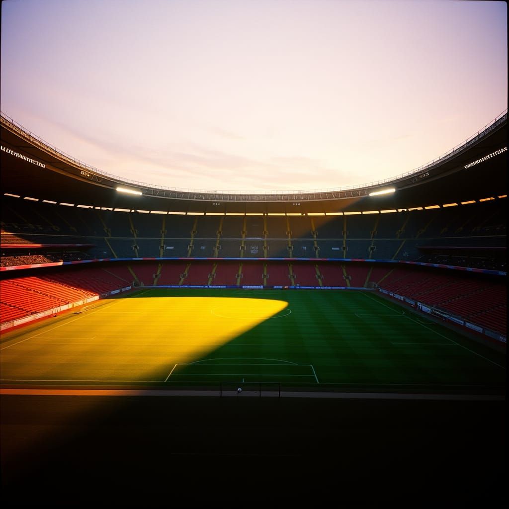 Stunning Atletico de Madrid Stadium at Dusk, Cinematic Film ...