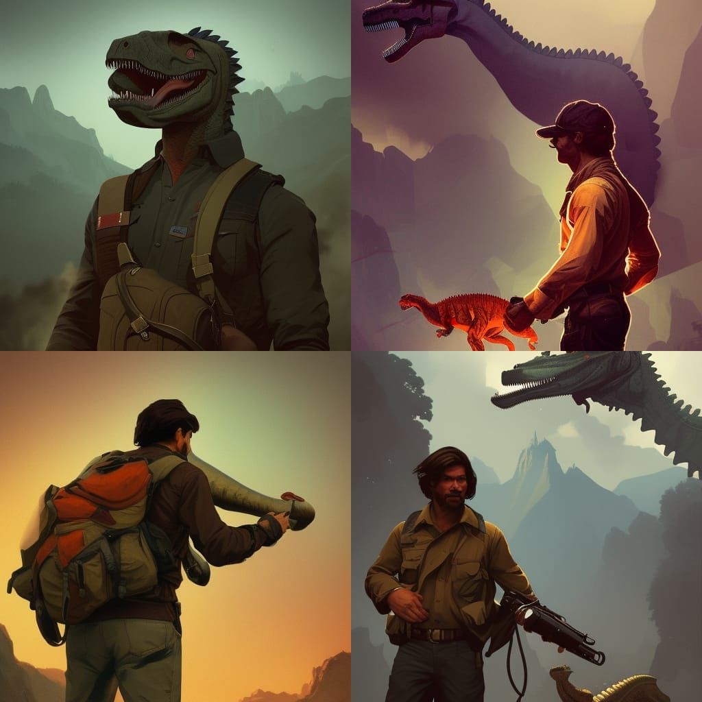 Che Guevara Rides a Dinosaur in 8K