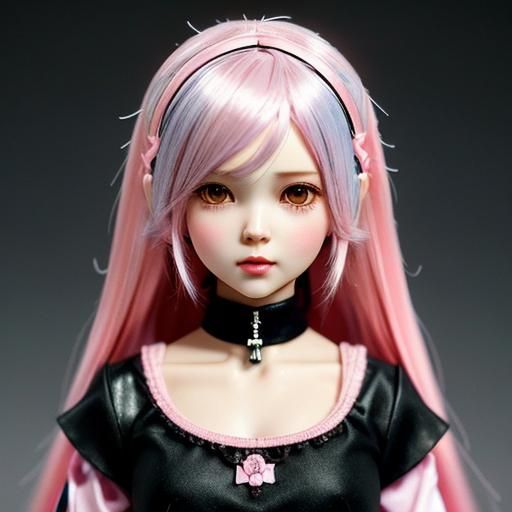 Cute Kawaii Doll in Pastel Colors