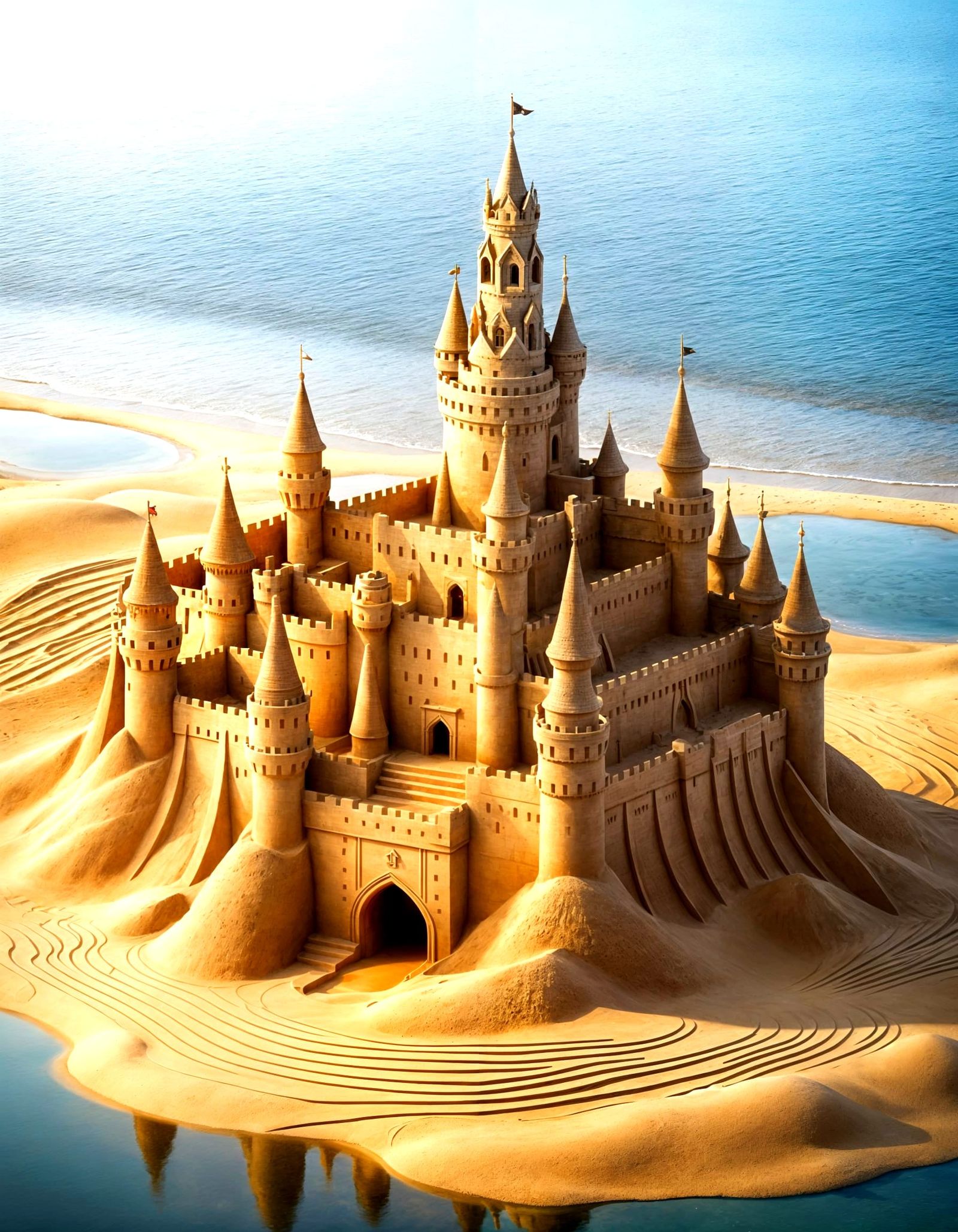 Majestic Sandcastle with Optical Illusions in 3D