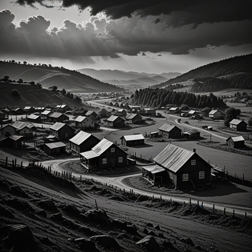 A Desolate, Monochromatic Rural Settlement