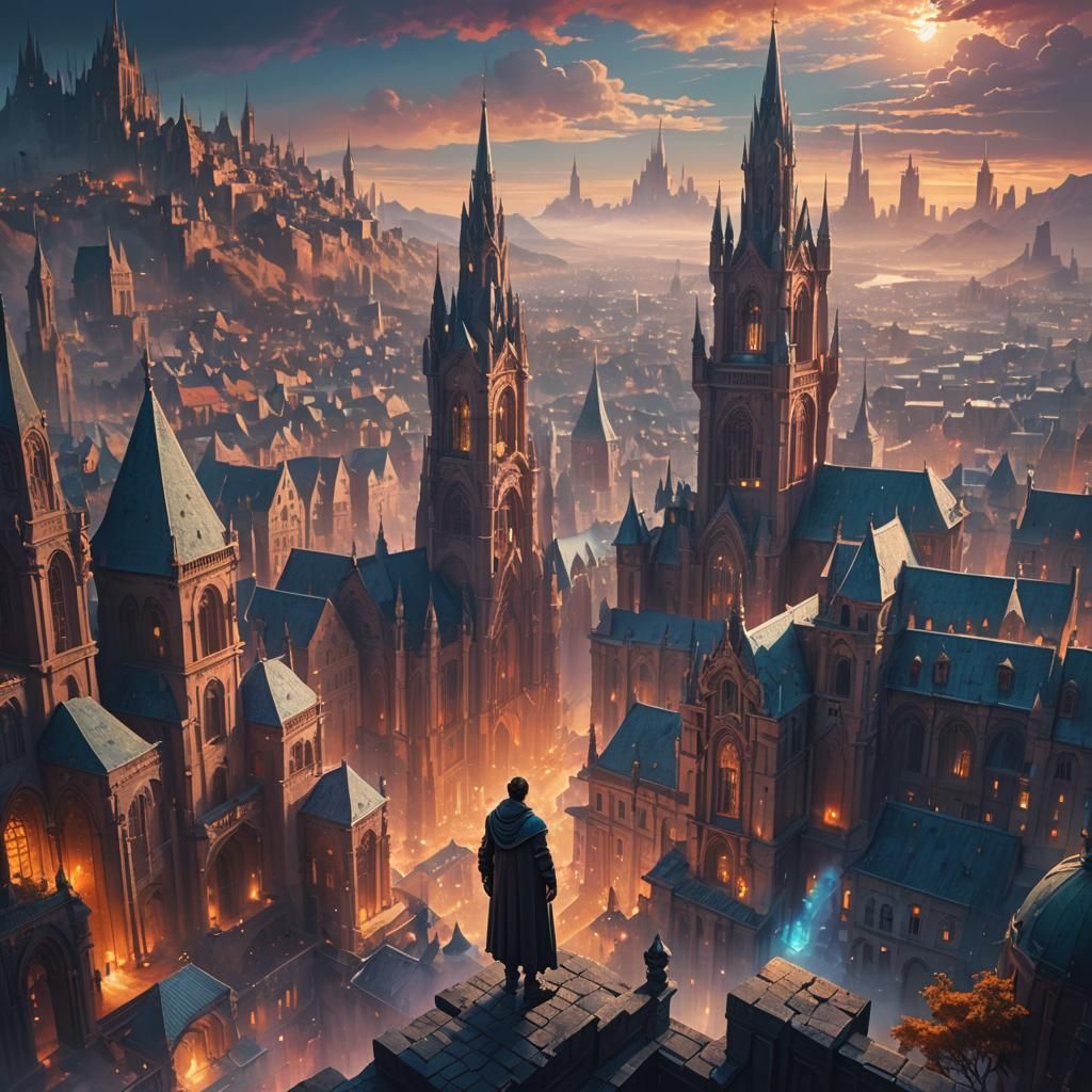 Ethereal Fantasy Cityscape Concept Art