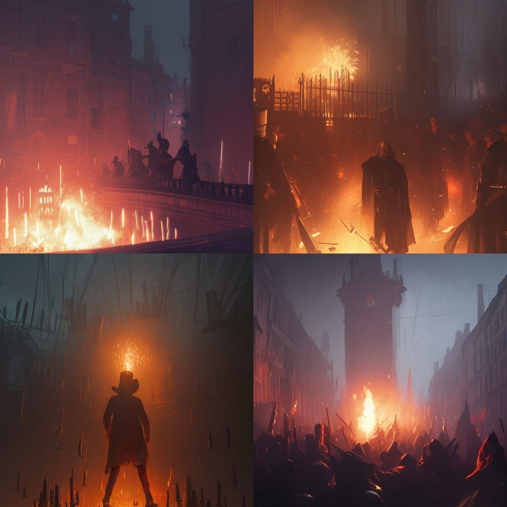 Gunpowder Plot: Hyperdetailed Art Nouveau Concept Art