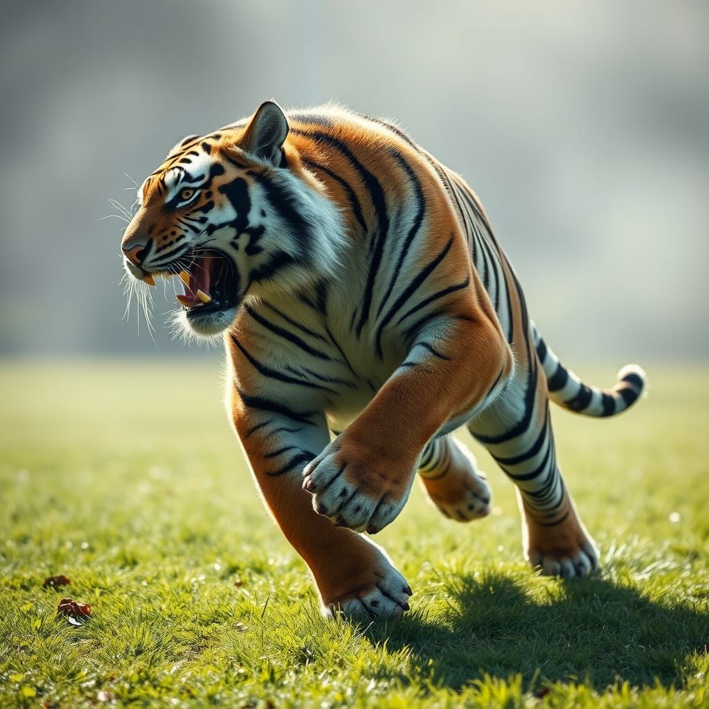 AI Art: Rugby Tiger in Dynamic Action