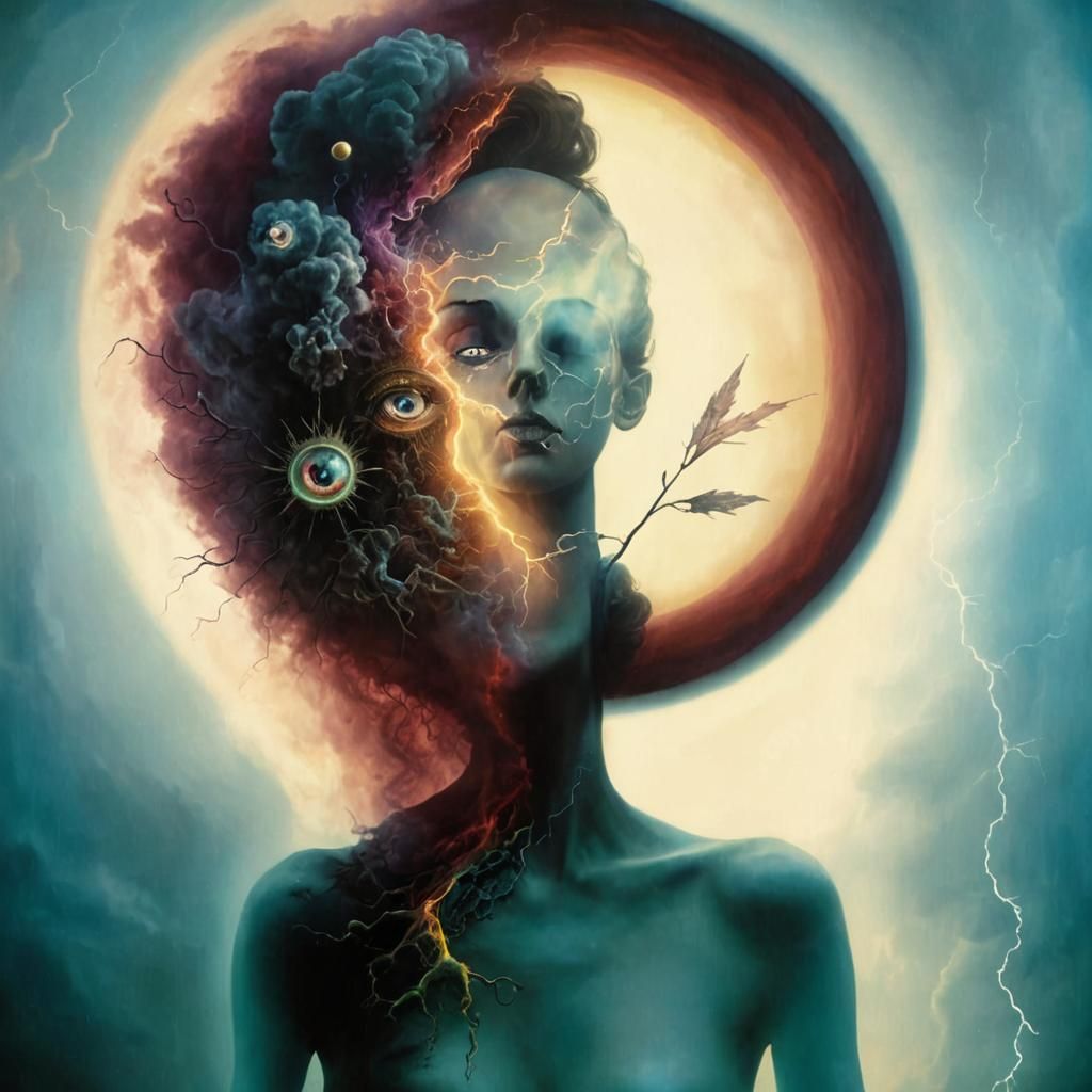 Surreal Stormy Sky in Trompe-l'œil Room