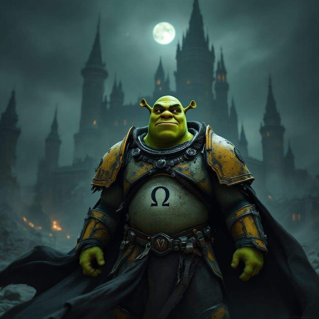 Shrek in Grimdark Space Marine Armor