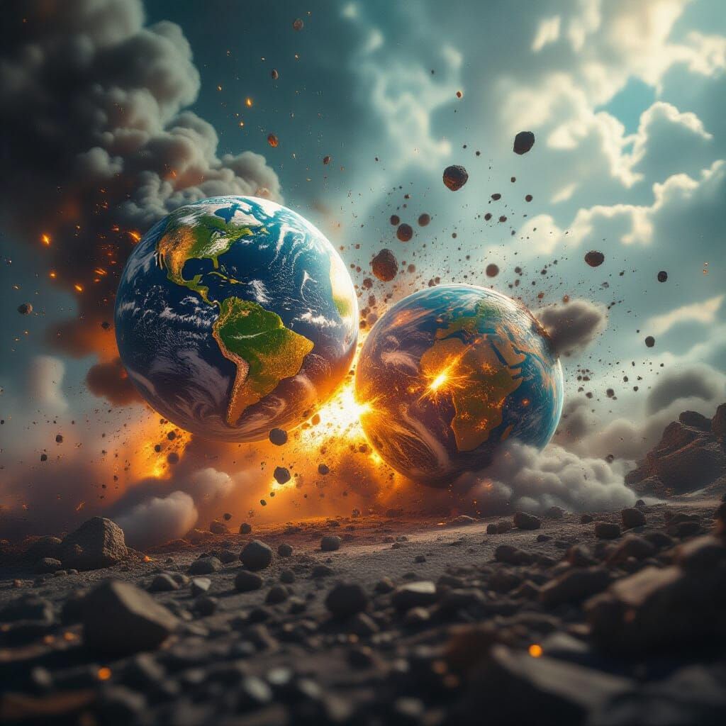 Worlds Collide in Cinematic Film Still