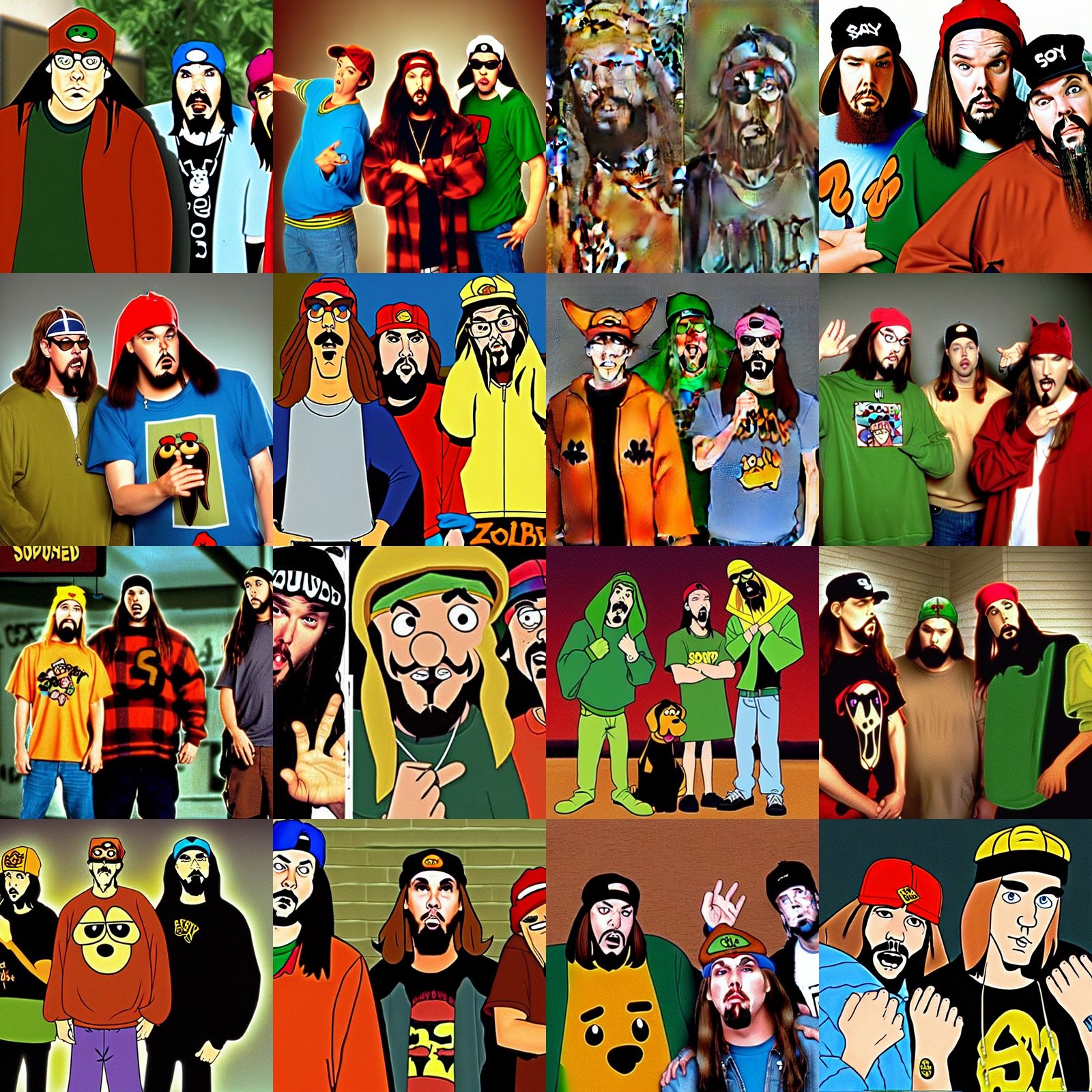 AI Interpretation: Scooby, Jay, and Silent Bob