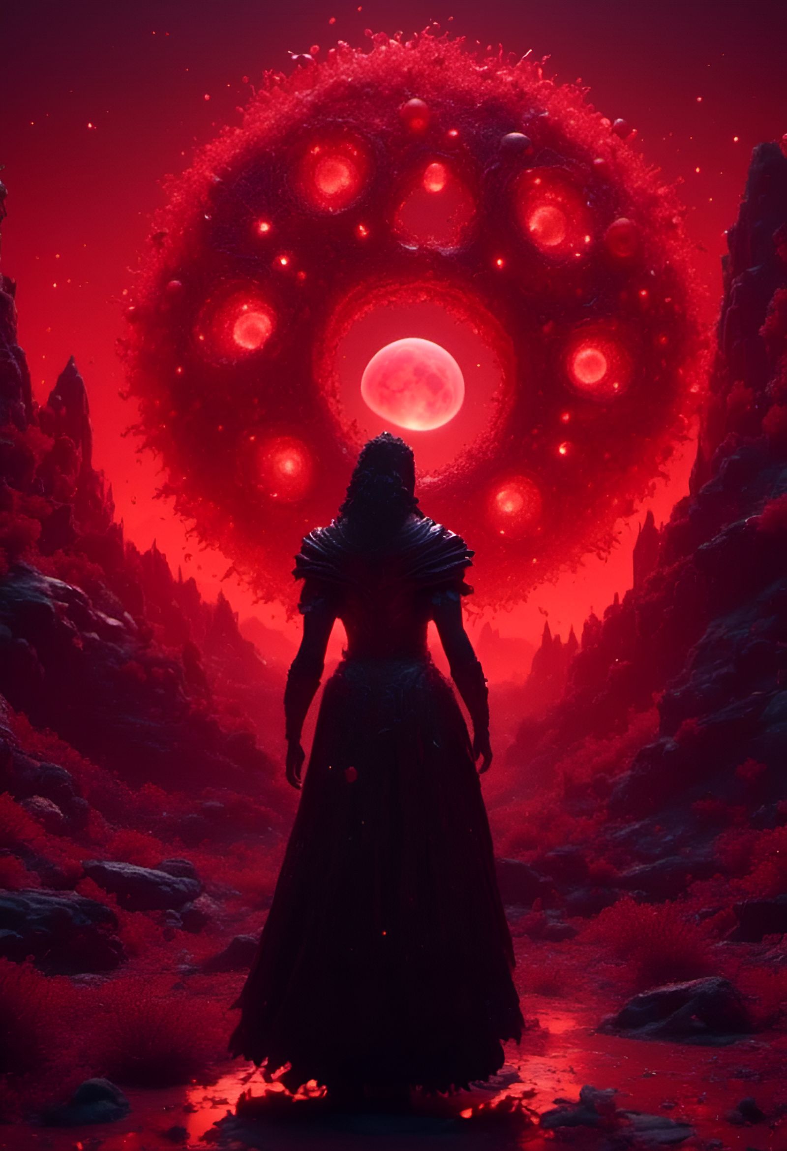 Fallen Ancient God in 3D Cinematic Style