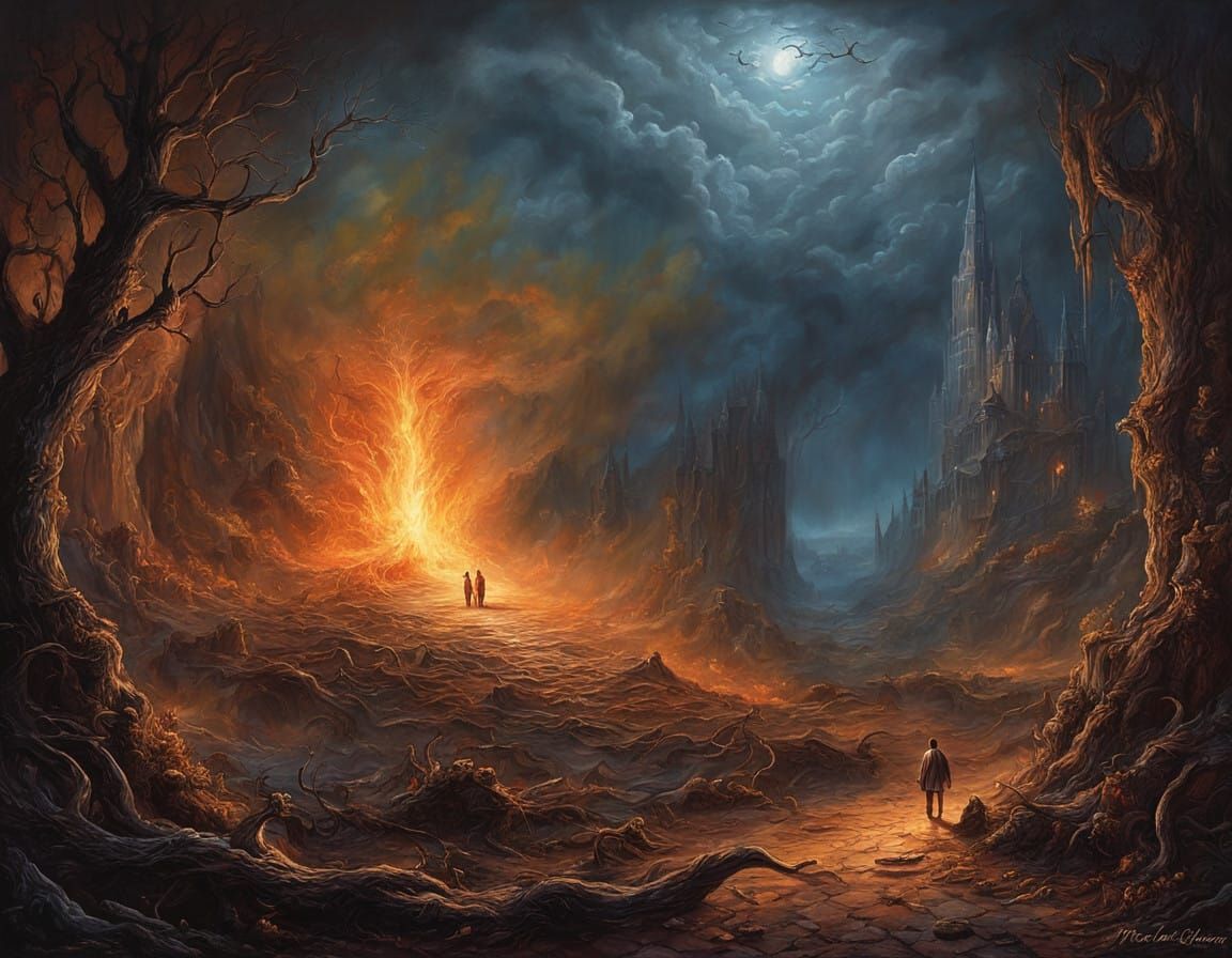 Ethereal Figure in Haunting Dreamscape