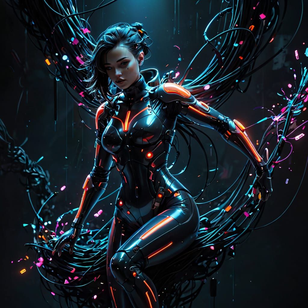 Cyberpunk Psychonaut Exploring Digital Dreamscape