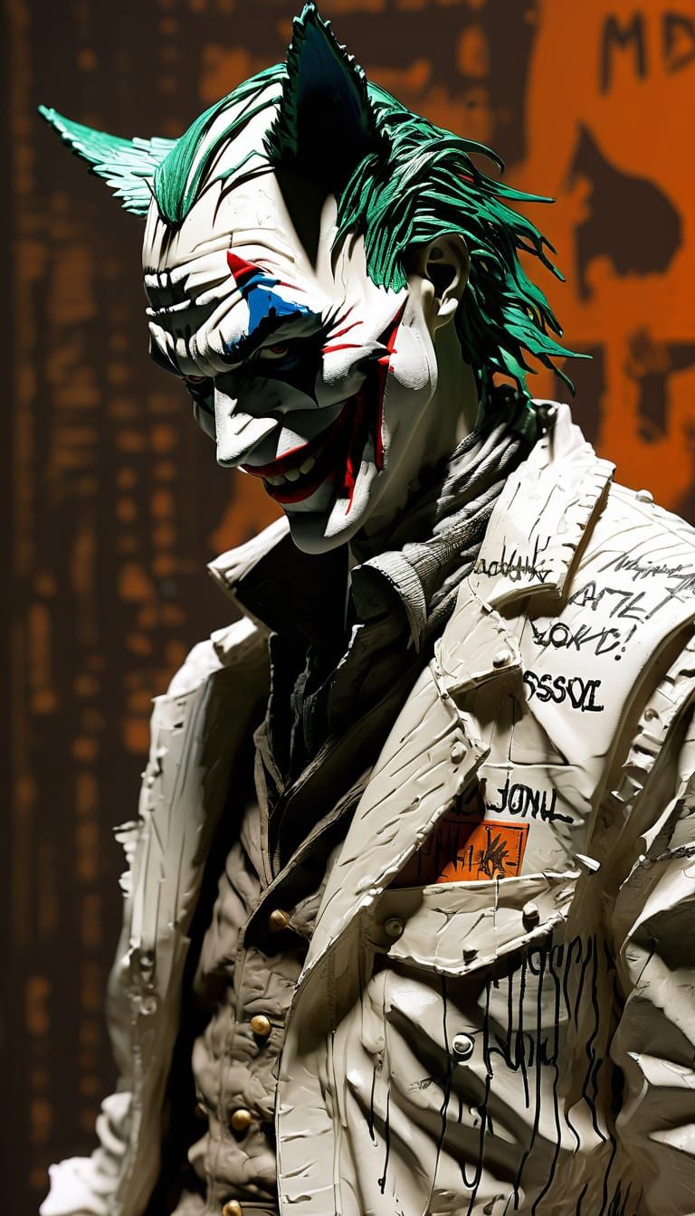 Joker in Tattered Straight Jacket, Morbid Surrealism Art