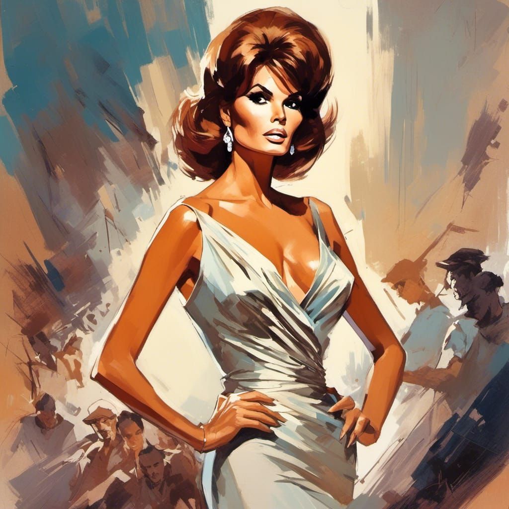 Raquel Welch 1960s Comic Book Portrait
