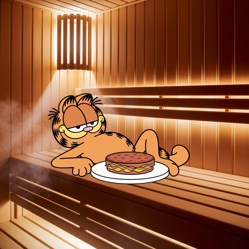 Savory Sauna Bliss with Cat