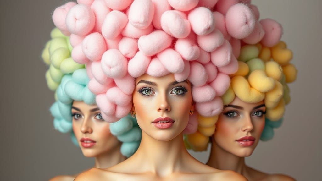 Cotton Candy Beehive Hairstyles in Pastel Colors