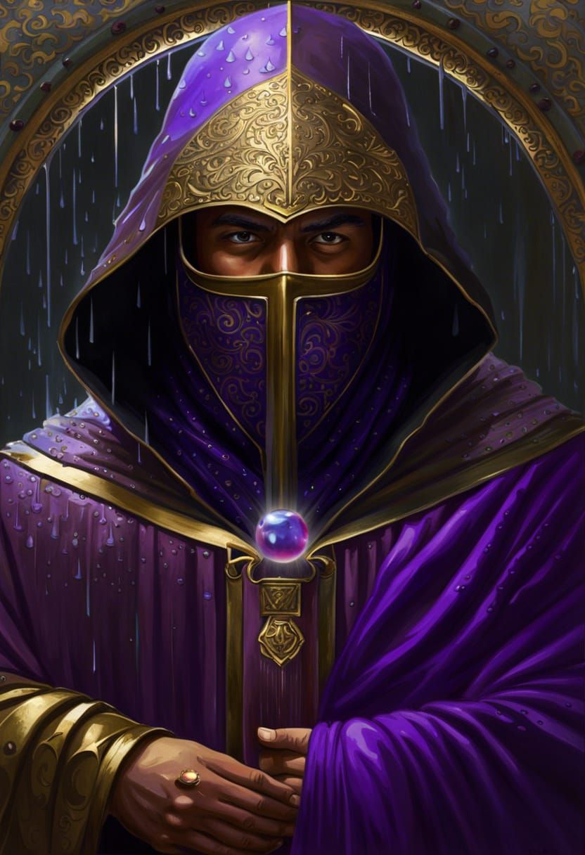 Rain: Water Mage in Detailed Fantasy Portrait